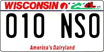 WI license plate 010NSO