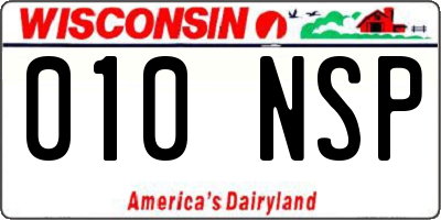 WI license plate 010NSP