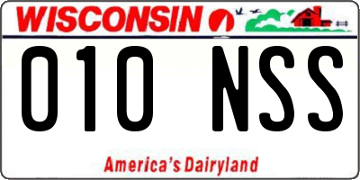 WI license plate 010NSS