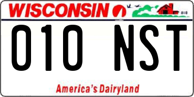 WI license plate 010NST