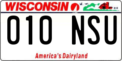 WI license plate 010NSU