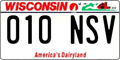 WI license plate 010NSV