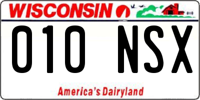 WI license plate 010NSX