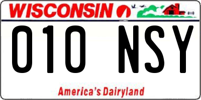 WI license plate 010NSY