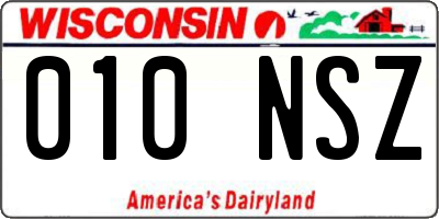 WI license plate 010NSZ