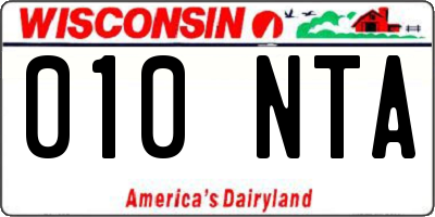 WI license plate 010NTA