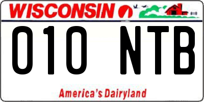 WI license plate 010NTB