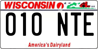 WI license plate 010NTE