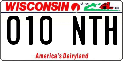 WI license plate 010NTH