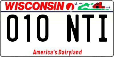 WI license plate 010NTI