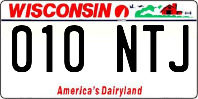 WI license plate 010NTJ