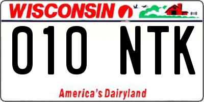 WI license plate 010NTK
