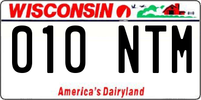 WI license plate 010NTM