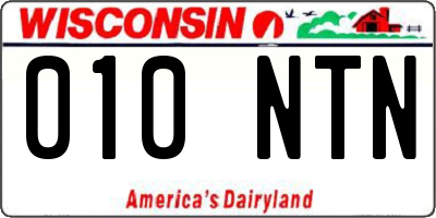 WI license plate 010NTN