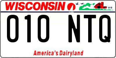 WI license plate 010NTQ