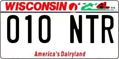 WI license plate 010NTR
