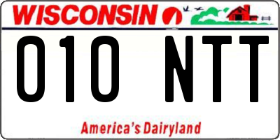 WI license plate 010NTT