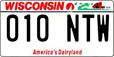 WI license plate 010NTW