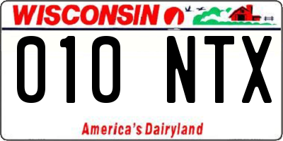 WI license plate 010NTX