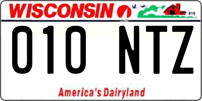 WI license plate 010NTZ