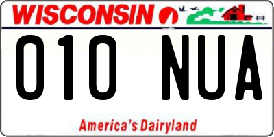 WI license plate 010NUA
