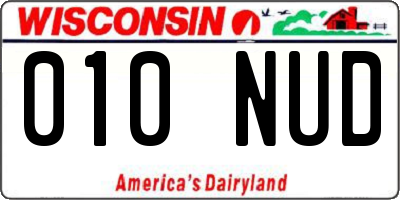 WI license plate 010NUD