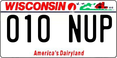 WI license plate 010NUP