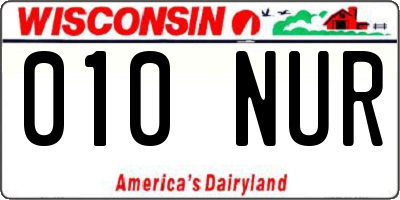 WI license plate 010NUR