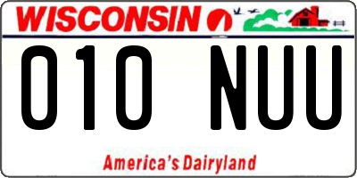 WI license plate 010NUU