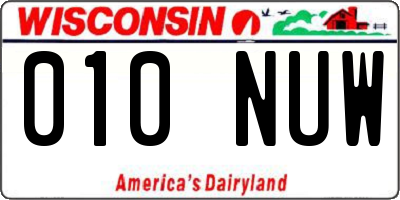 WI license plate 010NUW
