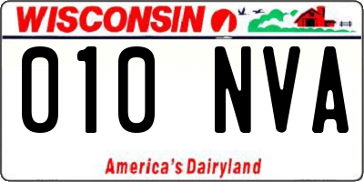 WI license plate 010NVA