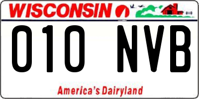 WI license plate 010NVB