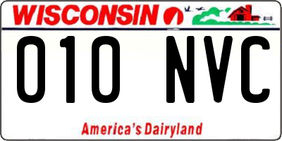 WI license plate 010NVC