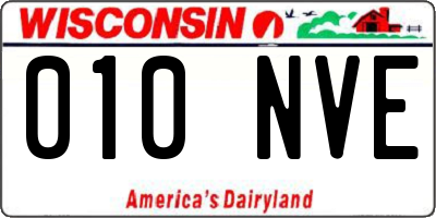 WI license plate 010NVE