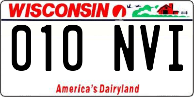 WI license plate 010NVI