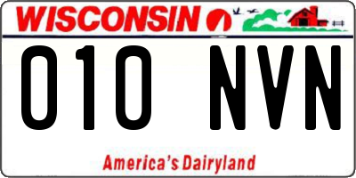 WI license plate 010NVN