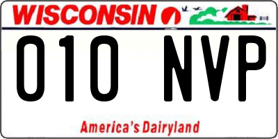 WI license plate 010NVP