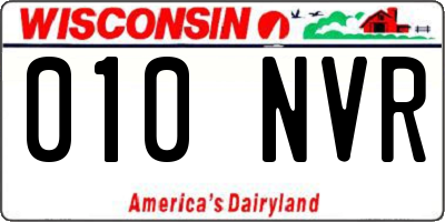 WI license plate 010NVR