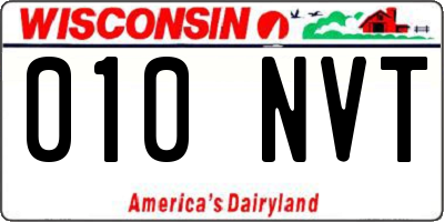 WI license plate 010NVT