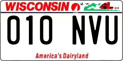 WI license plate 010NVU