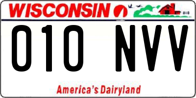 WI license plate 010NVV