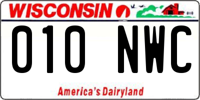 WI license plate 010NWC