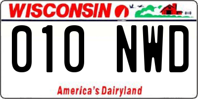 WI license plate 010NWD