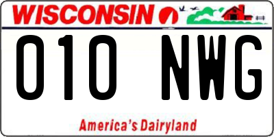 WI license plate 010NWG