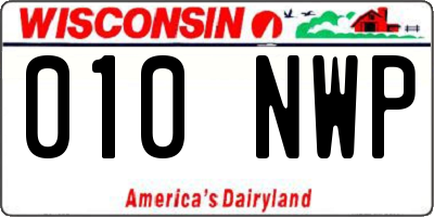 WI license plate 010NWP