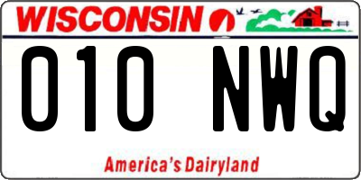 WI license plate 010NWQ