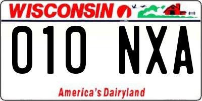 WI license plate 010NXA