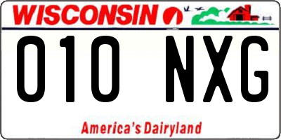 WI license plate 010NXG