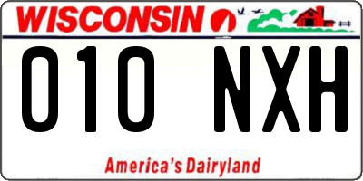 WI license plate 010NXH