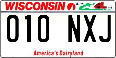 WI license plate 010NXJ